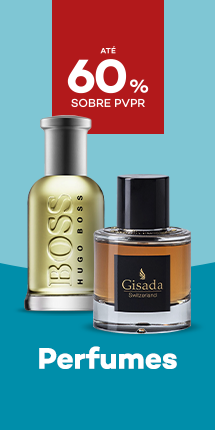 Perfumes Homem com destaque promocional de at&eacute; 60% sobre pre&ccedil;o de Venda ao P&uacute;blico Recomendado